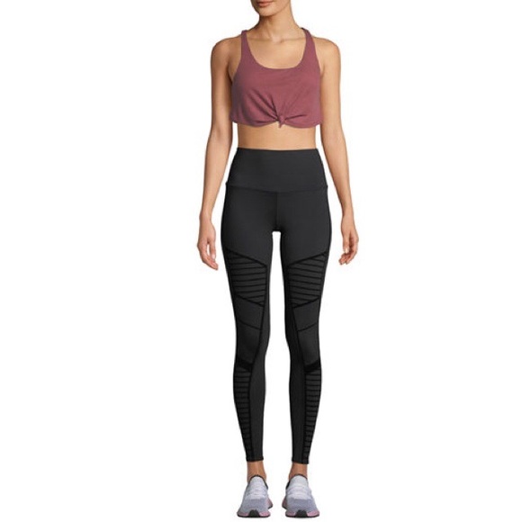 Alo Yoga Flocked High-Waist Moto Leggings - Picture 1 of 11
